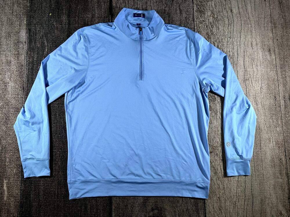 STITCH Golf 1/4 Zip Pullover Shirt Mens Long Sleeve Size L Large Blue